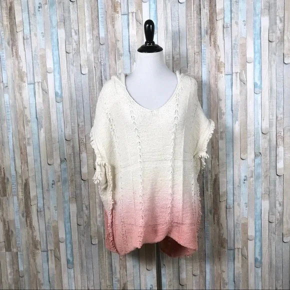 Anthropologie M L Fringed Beachside Hoodie Poncho - Picture 2 of 8